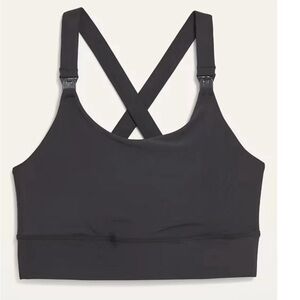 NWT Old Navy Maternity Cross-Back Sports Bra Power Soft Go Dry Pullover- L